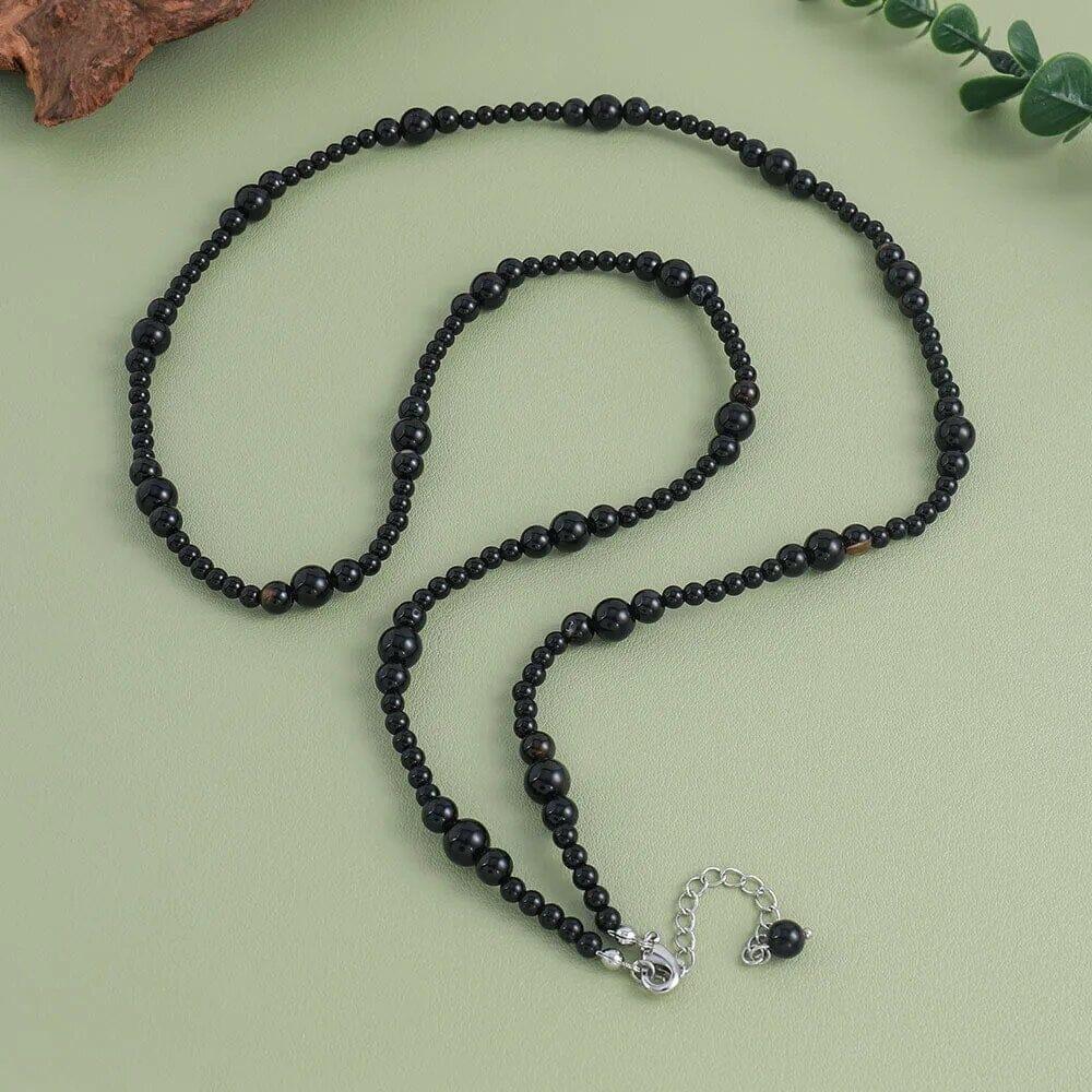 Collier Force Protectrice en Agate Noire