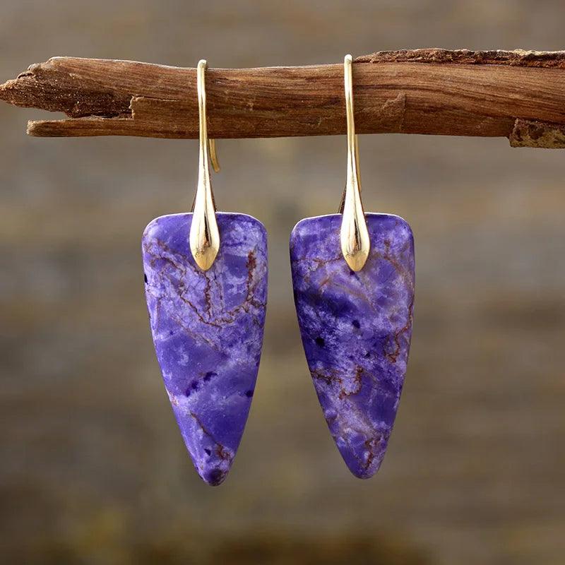 Boucles d'Oreilles Mystique Cascade en Jaspe