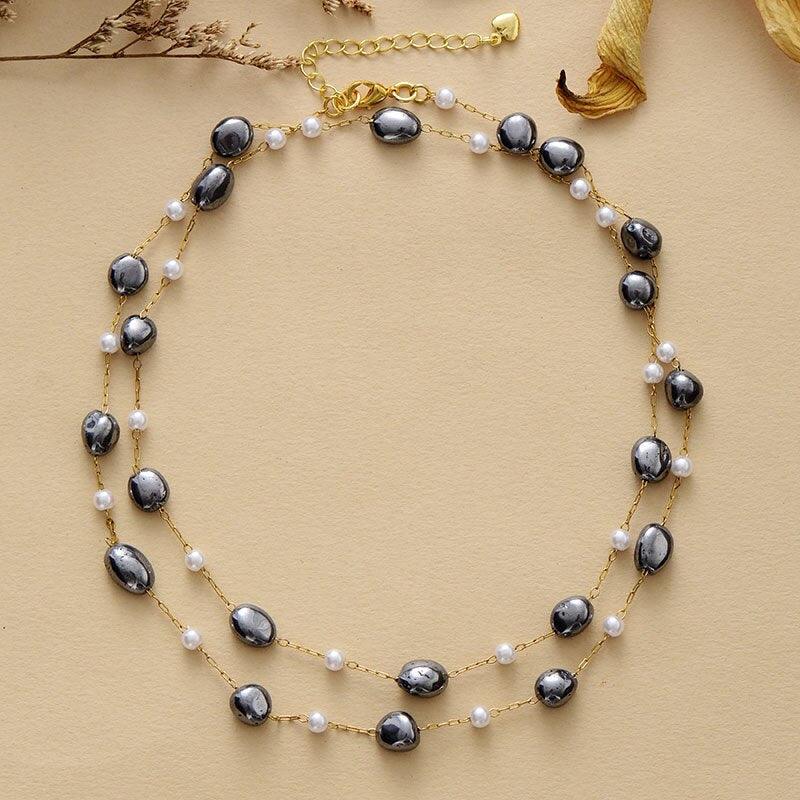 Collier Yin et Yang en Perles et Hématite
