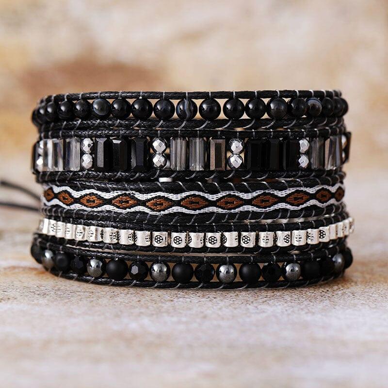 Bracelet Majesté de Minuit en Onyx et Hématite