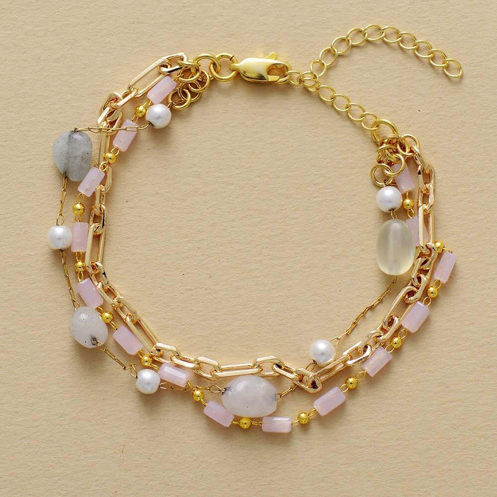 Bracelet Harmonieuse Sérénité en Agate Dorée et Apatite