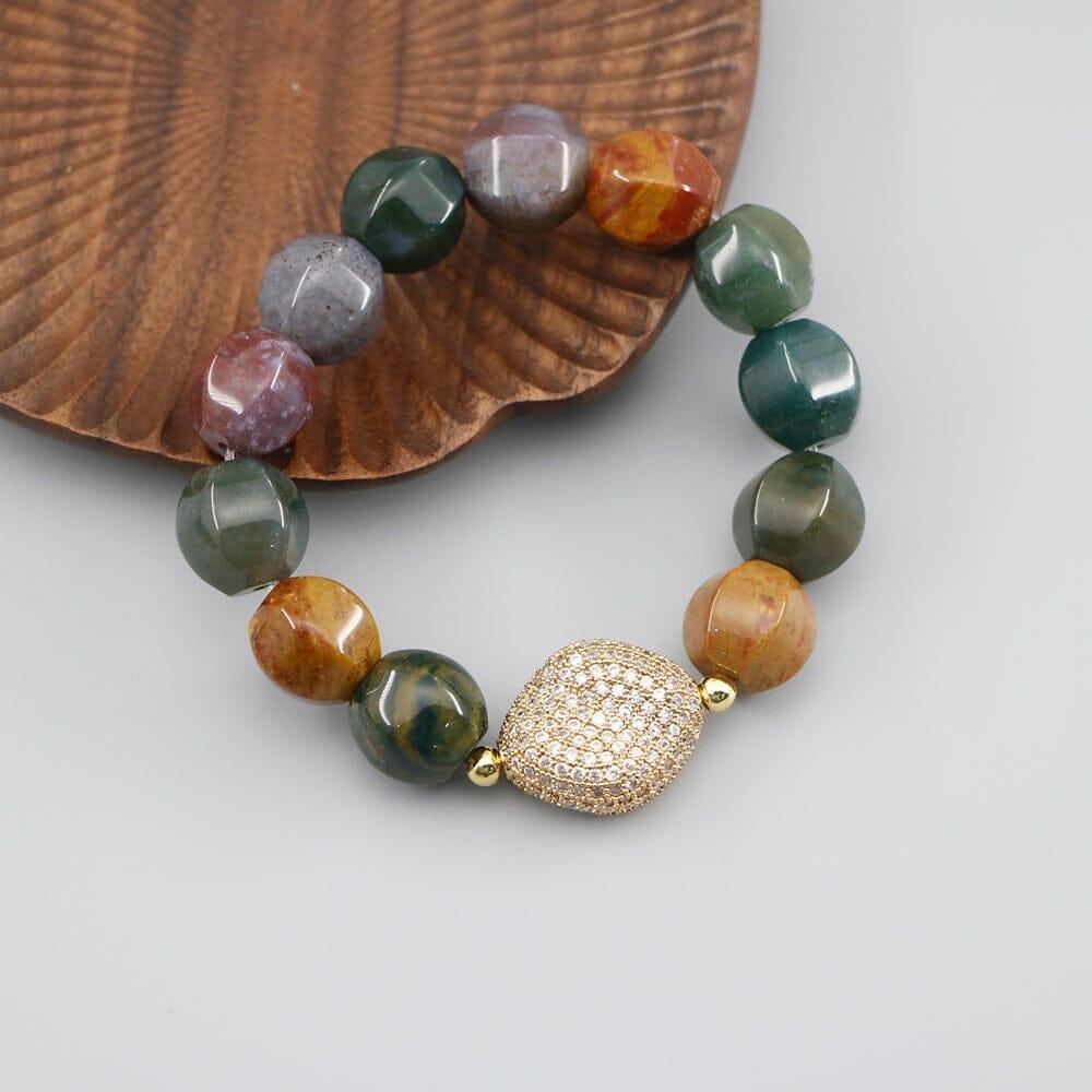 Bracelet Aura Dorée en Agate Indienne