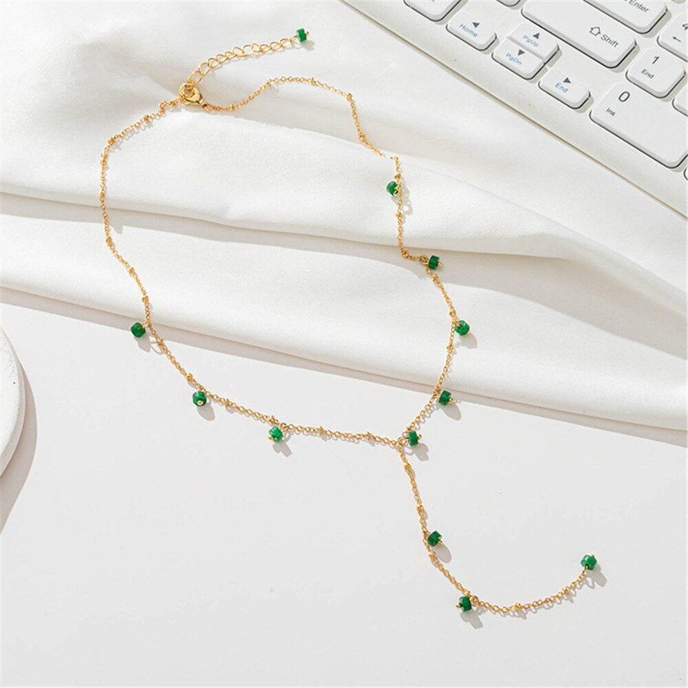 Collier Abondance Scintillante en Jade Vert