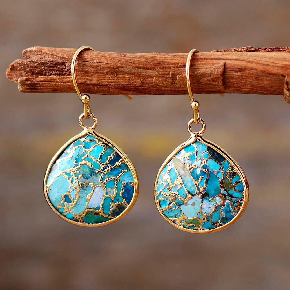 Boucles d'Oreilles Sérénité Côtière en Turquoise
