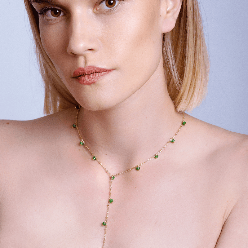 Collier Abondance Scintillante en Jade Vert
