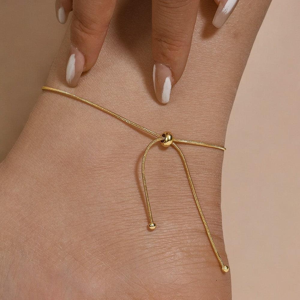 Bracelet de Cheville Ajustable Éclat Doré