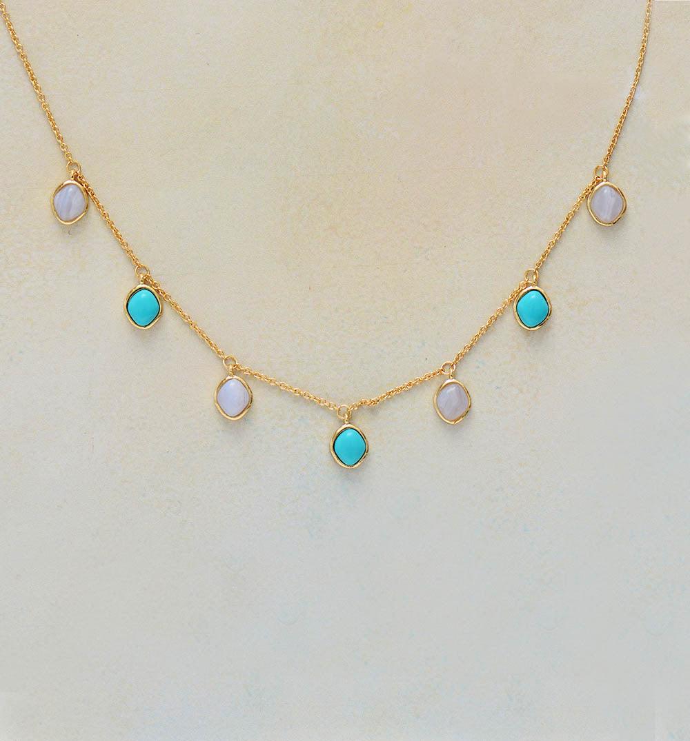 Collier Bonne Vie en Turquoise et Agate
