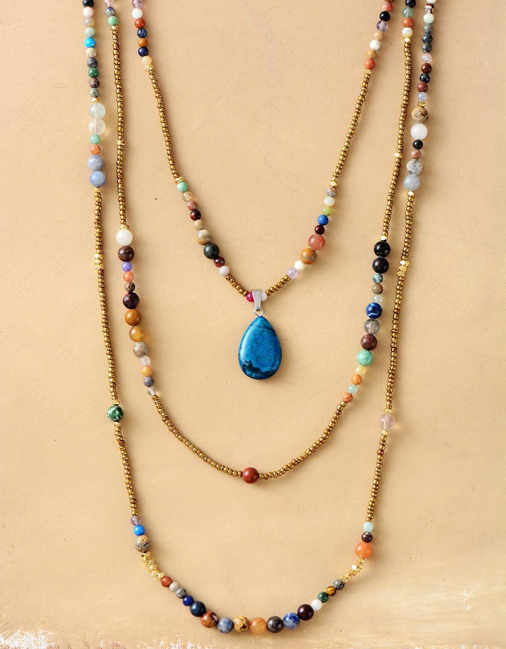 Collier en Pierre Naturelles "Côte Tropicale"