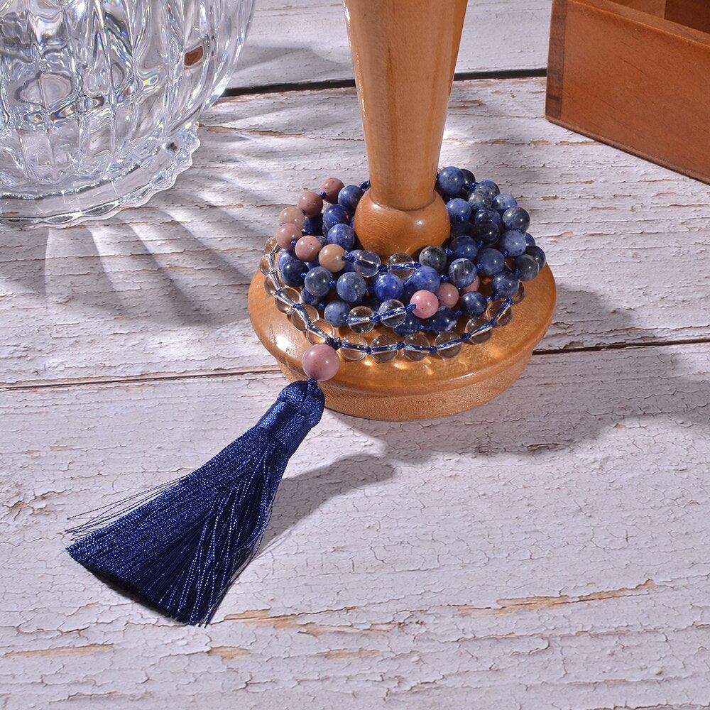 Collier Mala Bénédictions Équilibrées en Pierres Naturelles