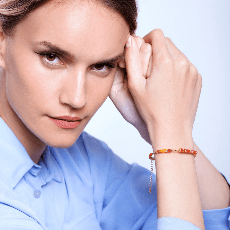 Bracelet d'Ancrage Force Enchantée en Agate Rouge