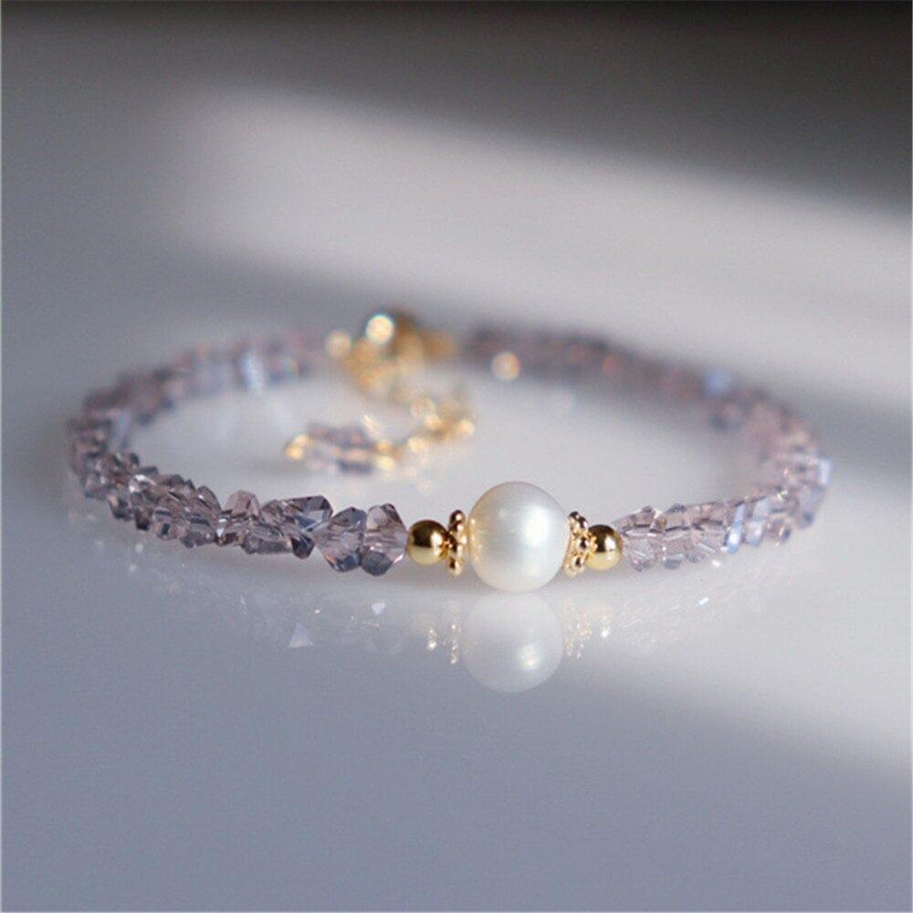 Bracelet Paisible Sérénité en Améthyste et Perles d'Eau Douce