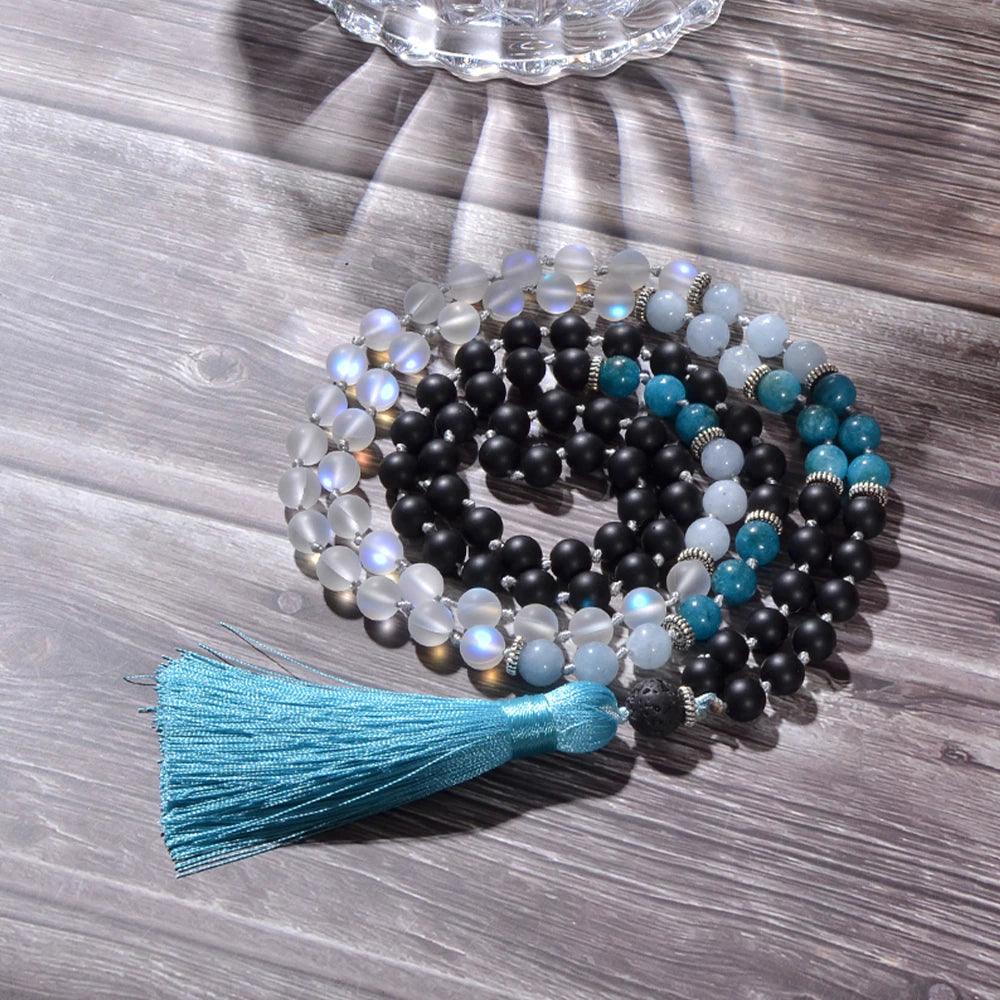 Collier Mala Traditionnel Rêves Bleutés