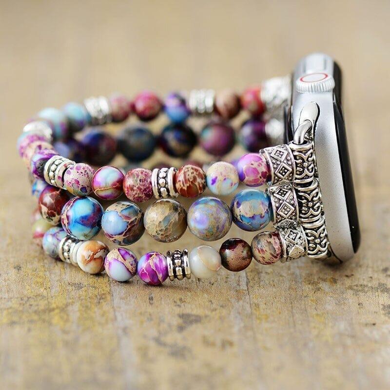 Bracelet pour Montre Apple Rêves Célestes en Jaspe