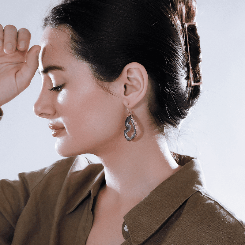 Boucles d'Oreilles en Pierre d'Agate