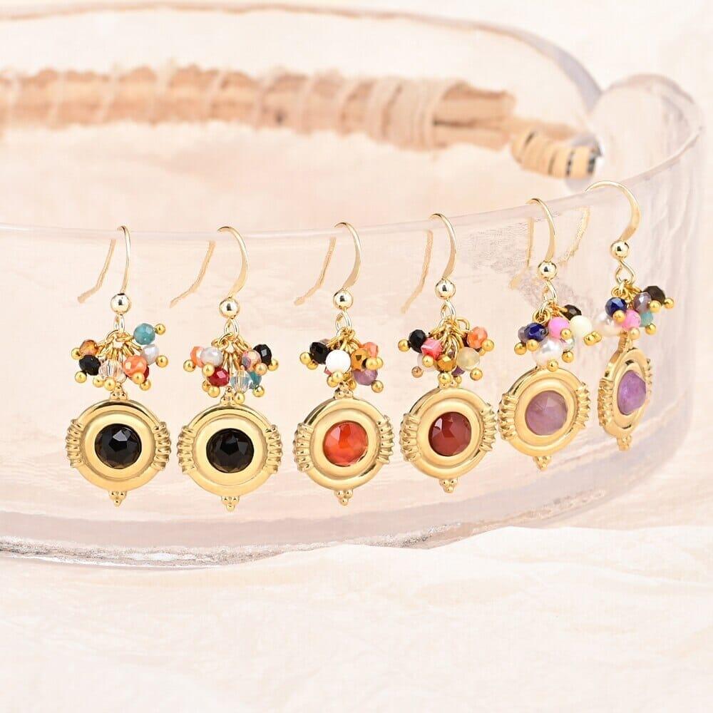 Boucles d'Oreilles Charme Divin en Pierres Naturelles
