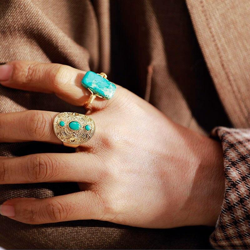 Bague Force et Adoration en Jaspe Bleu