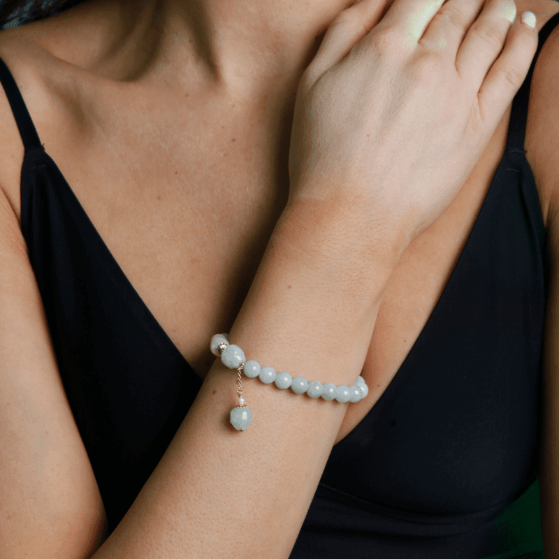 Bracelet en Pierre de Jaspe et Perles d'Eau Douce