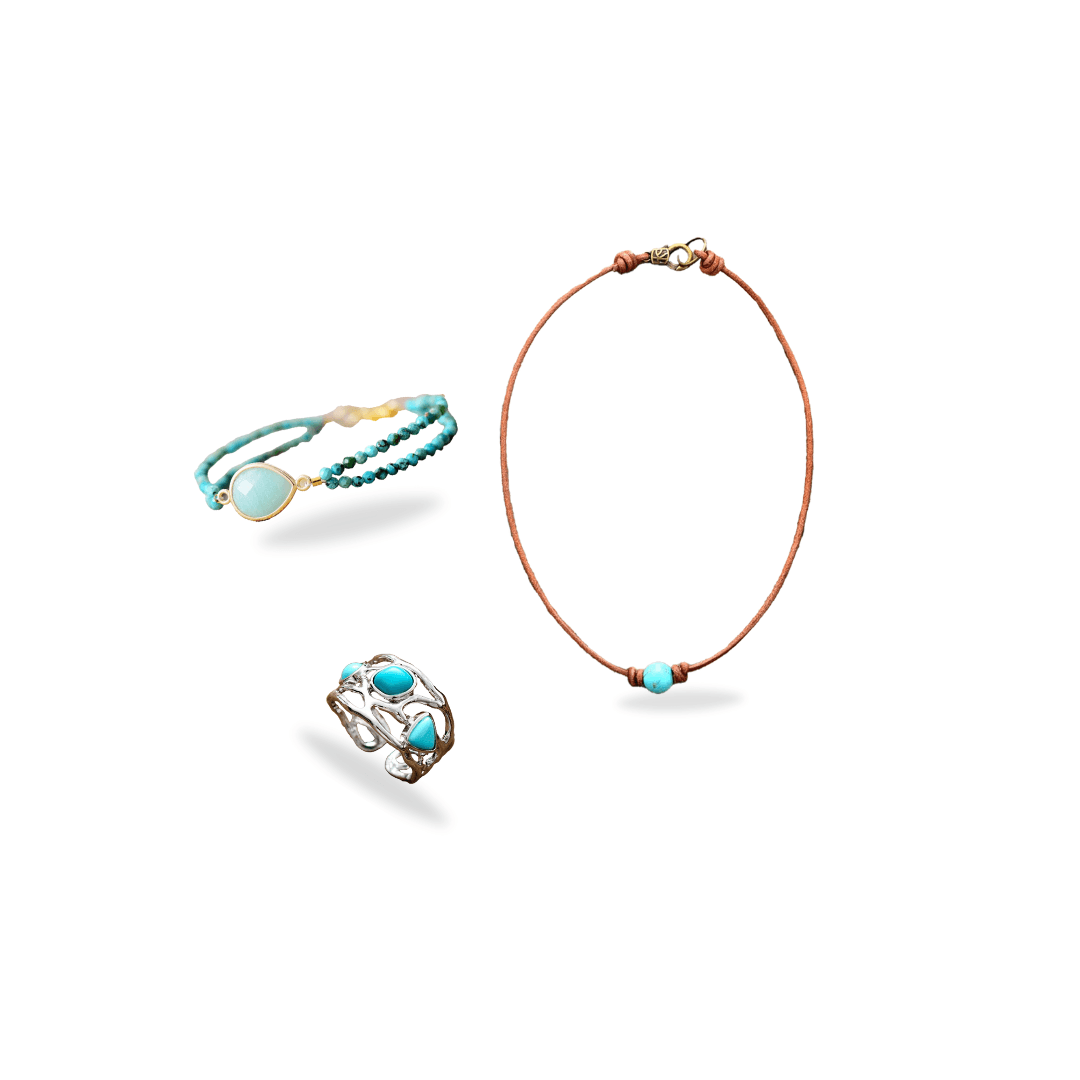 Ensemble Harmonie en Turquoise & Amazonite – Exprimez Votre Voix et Votre Cœur