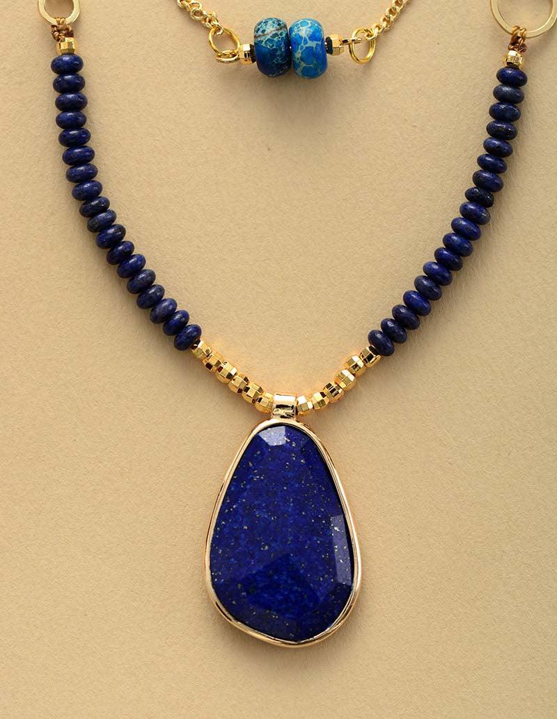 Collier Majestueux Horizon en Jaspe et Lapis-Lazuli