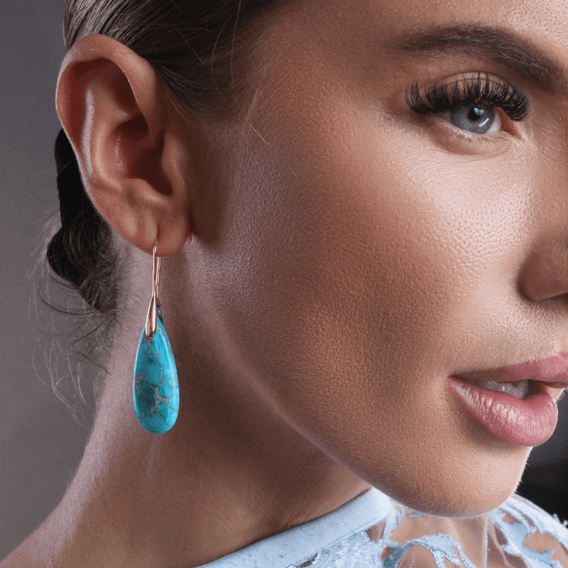 Boucles D'Oreilles De Protection En Jaspe Turquoise