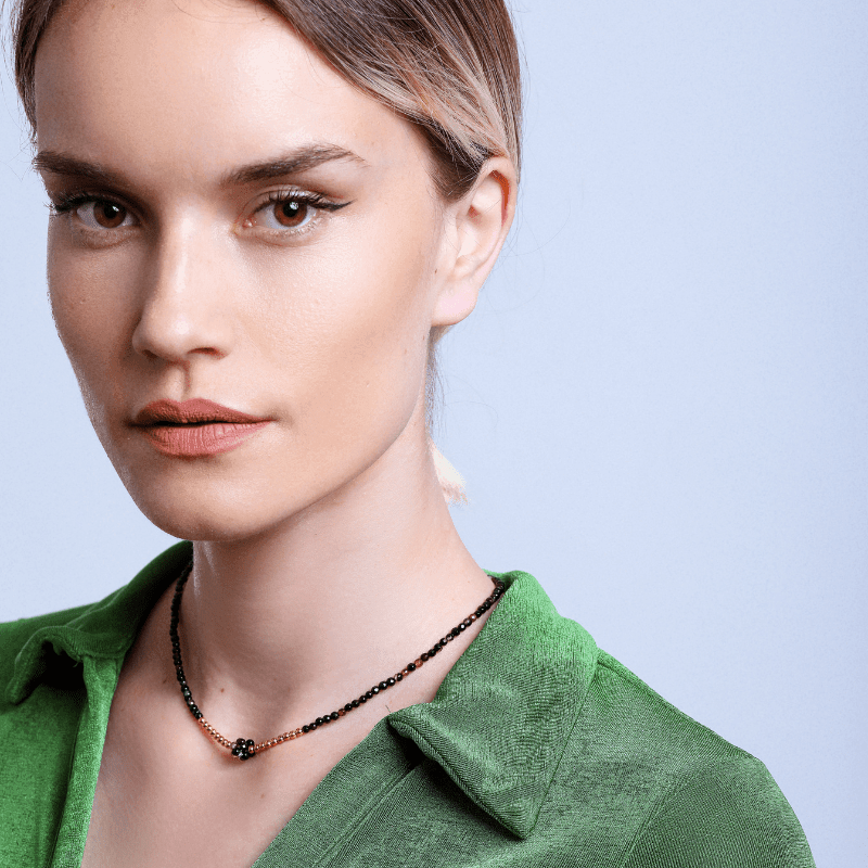 Parure Collier et Bracelet Protecteur en Agate Noire