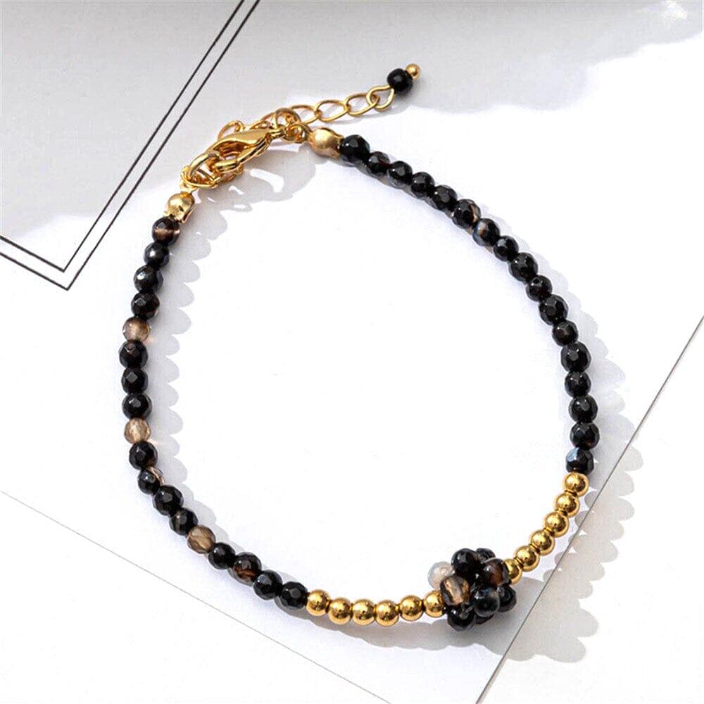 Parure Collier et Bracelet Protecteur en Agate Noire