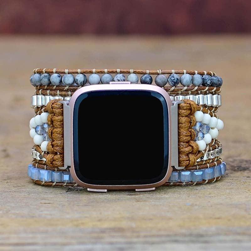 Bracelet de Montre Fitbit Versa 2 Boho en Hématite & Howlite