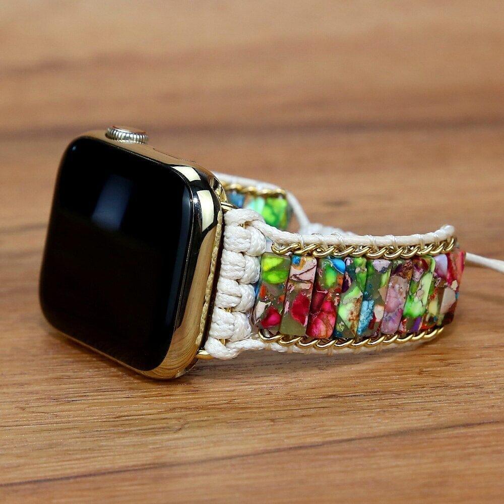 Bracelet pour Montre Connectée Pureté & Positivité en Pierre Naturelle