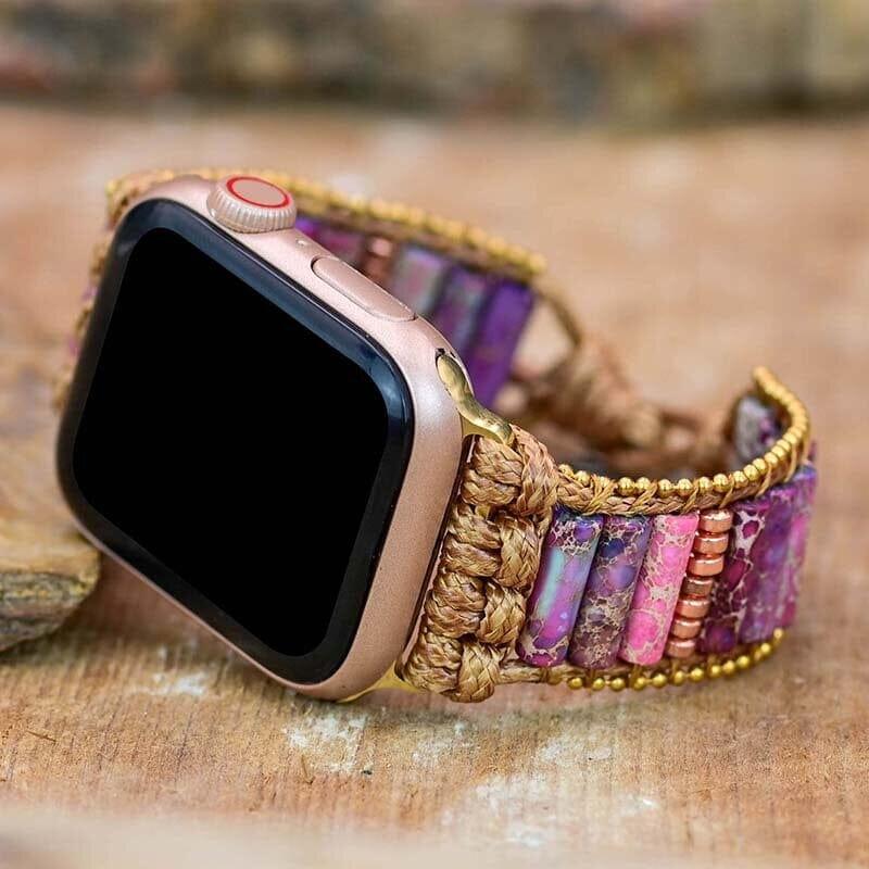 Bracelet d'Apple Watch Déesse Radieuse en Jaspe Impérial