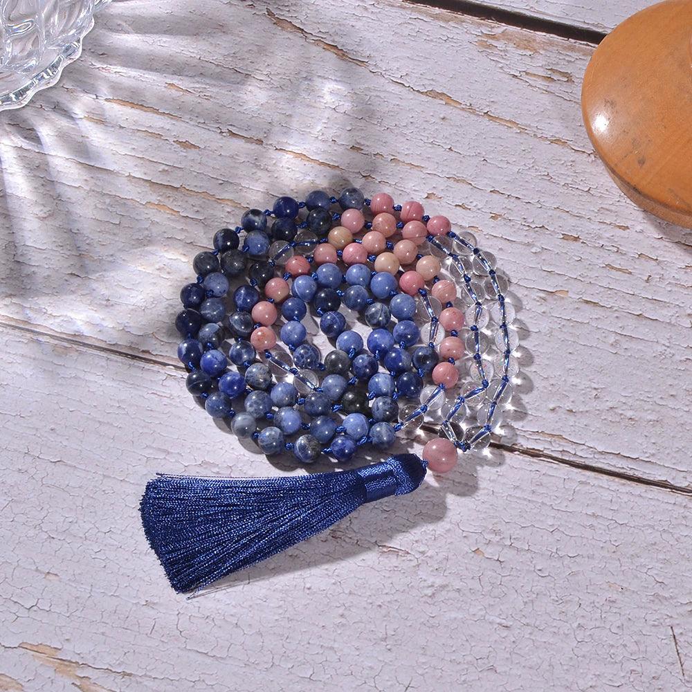 Collier Mala Bénédictions Équilibrées en Pierres Naturelles