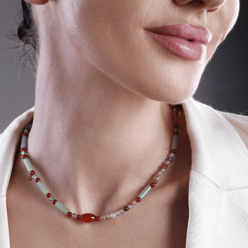 Collier Esprit Émancipé en Agate & Aventurine