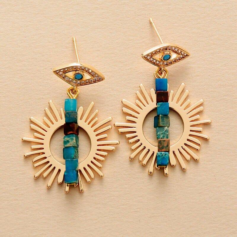 Boucles d'Oreilles Énergie & Protection en Jaspe