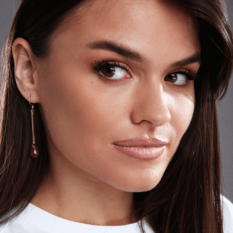 Boucles d'Oreilles Raffinement en Jaspe Rouge