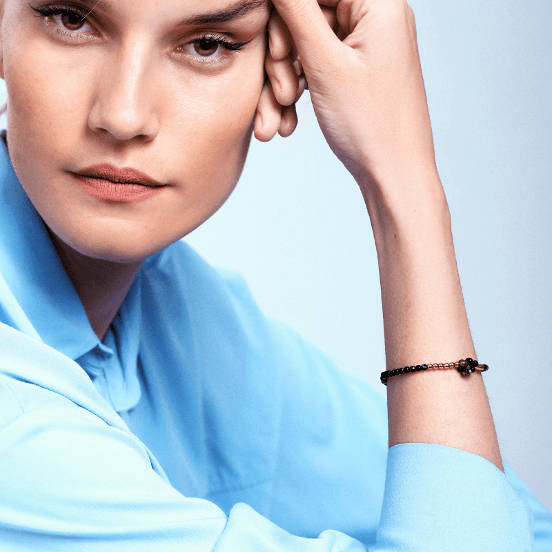 Parure Collier et Bracelet Protecteur en Agate Noire