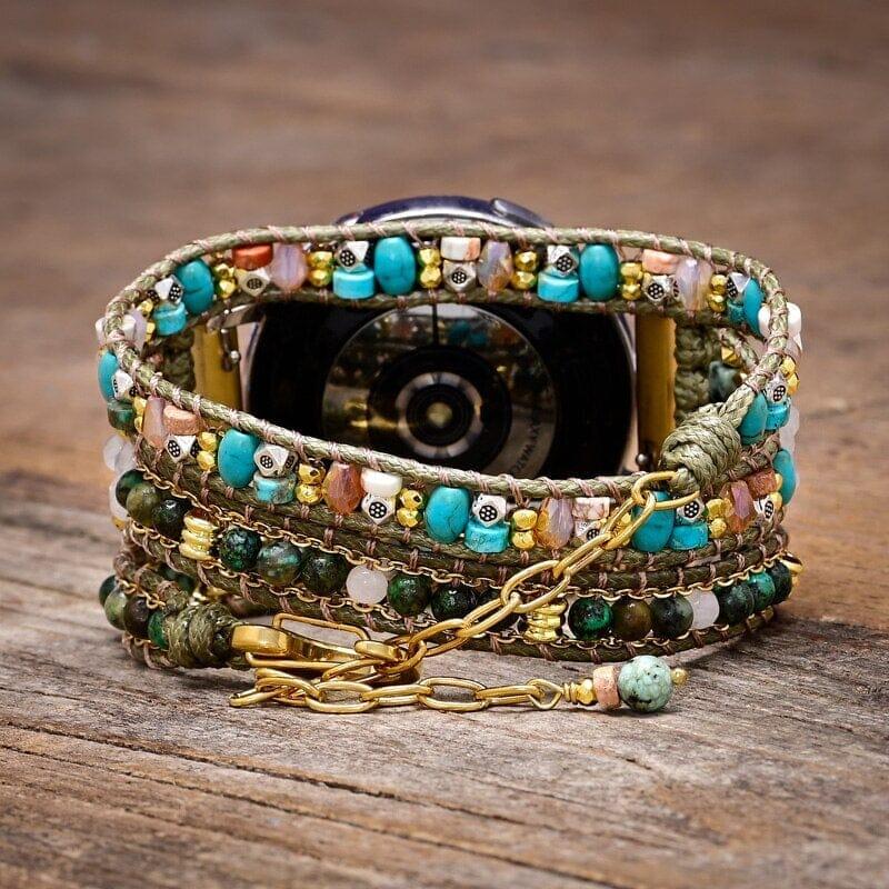 Bracelet pour Montre Samsung Transformation Divine en Howlite et Turquoise d'Afrique