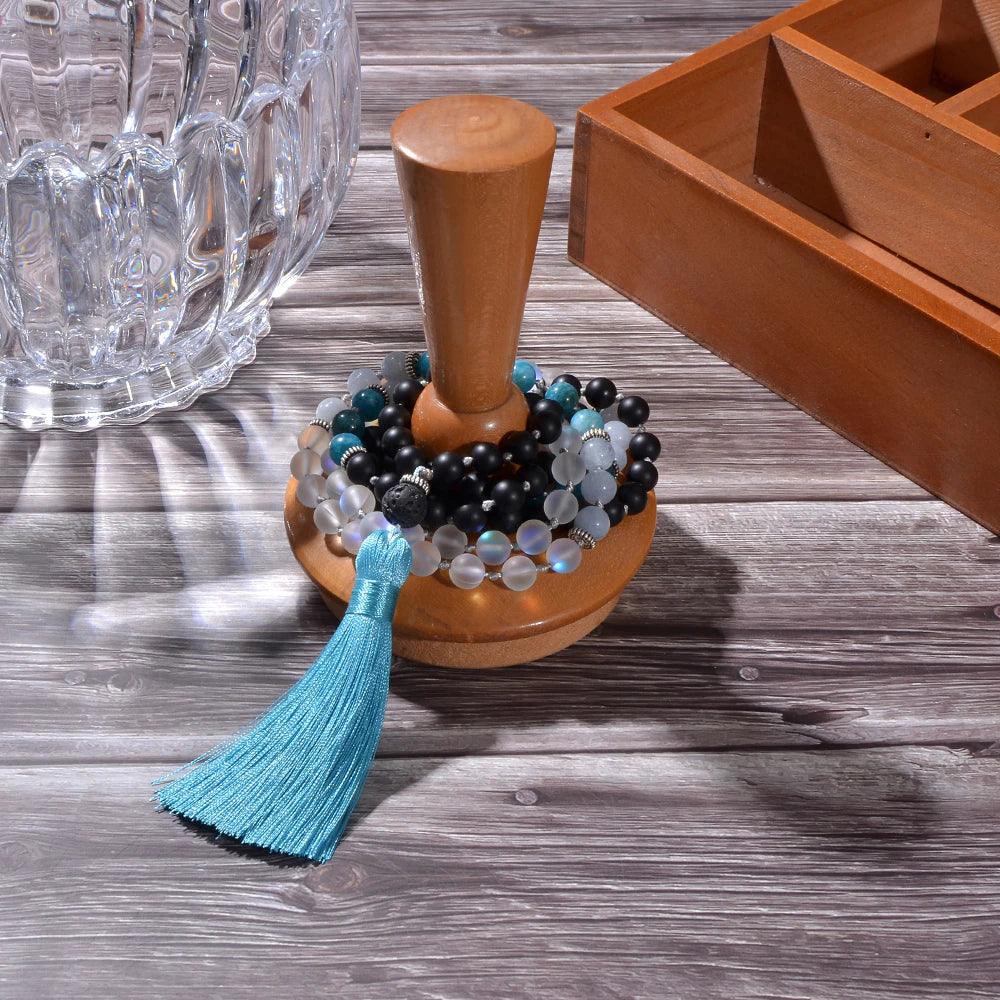 Collier Mala Traditionnel Rêves Bleutés