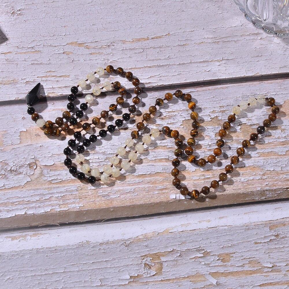 Collier Mala Abondance en Pierres Naturelles