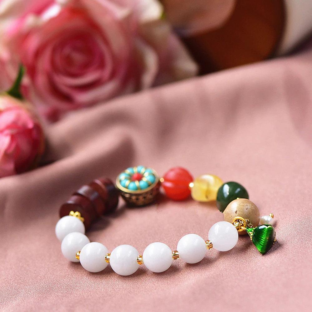 Bracelet Opulence Celeste en Jade, Jaspe et Agate