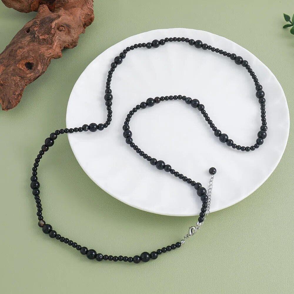 Collier Force Protectrice en Agate Noire