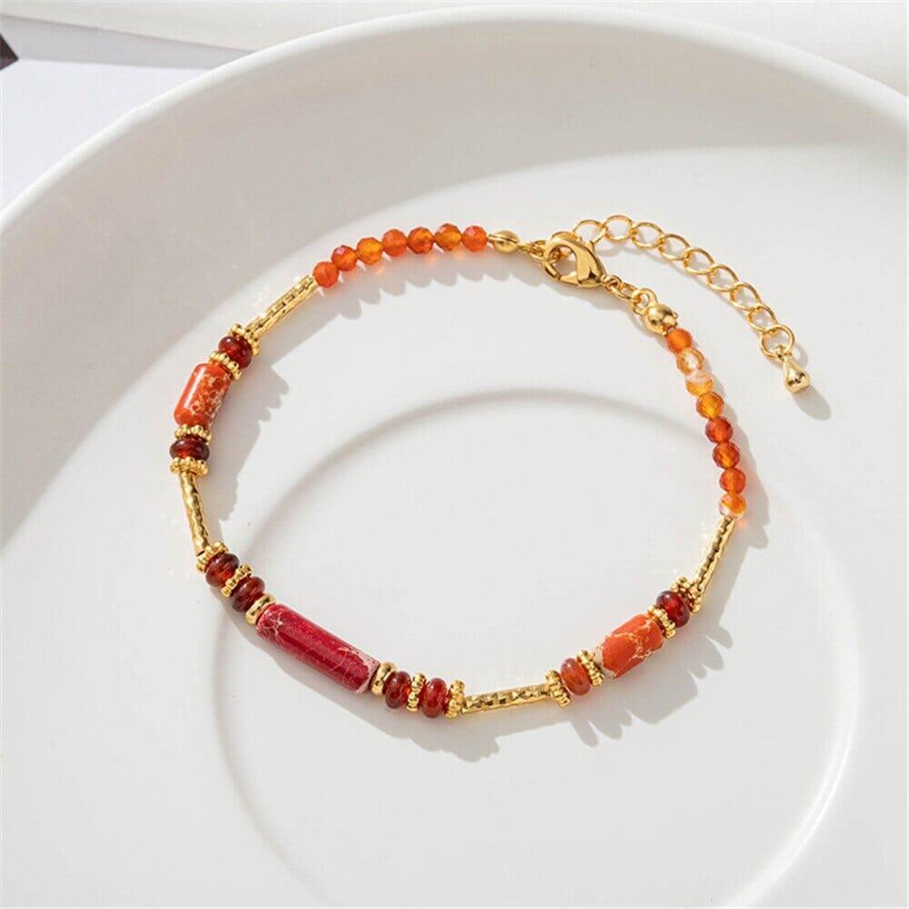 Bracelet d'Ancrage Force Enchantée en Agate Rouge