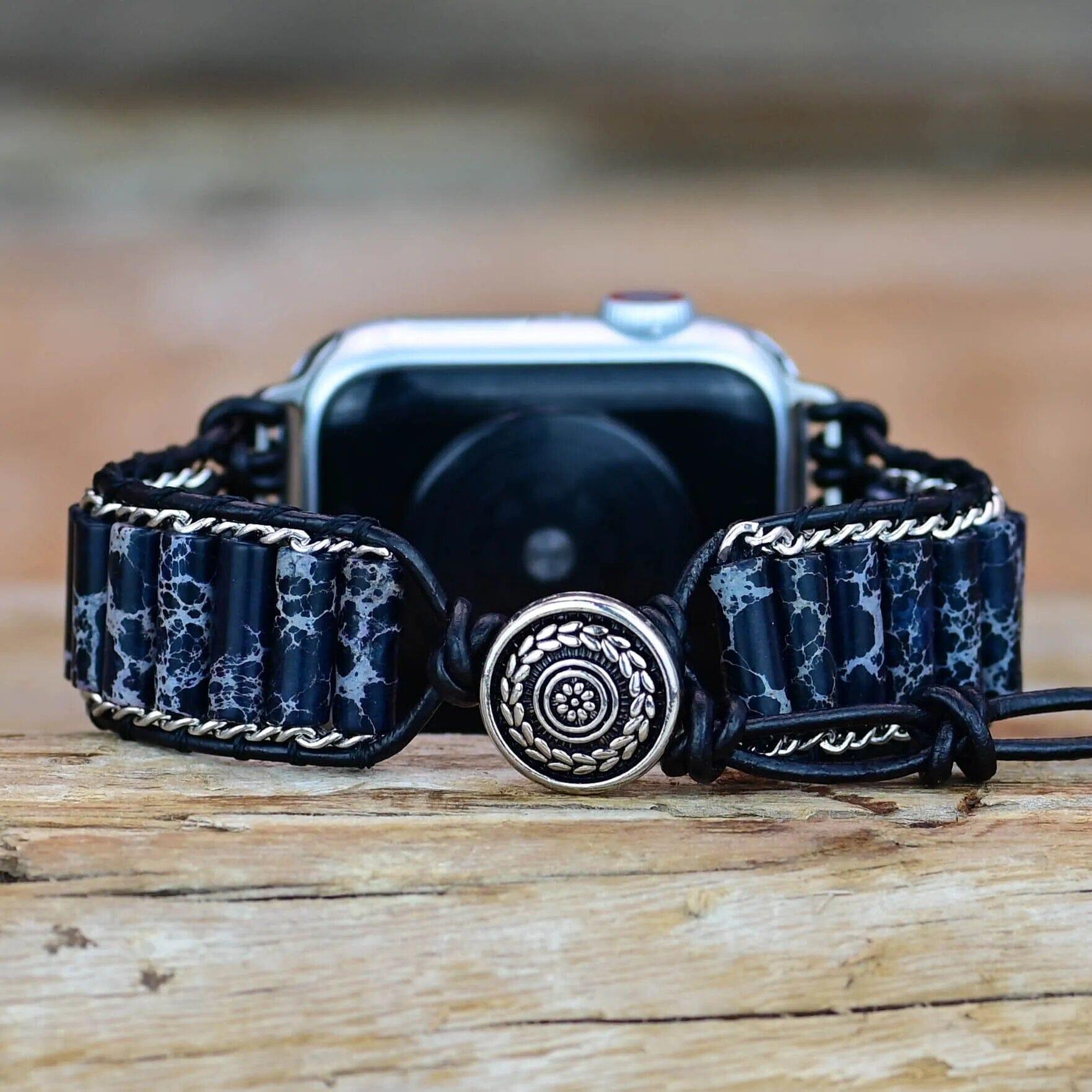 Bracelet d'Apple Watch Fusion Indigo en Jaspe Impérial