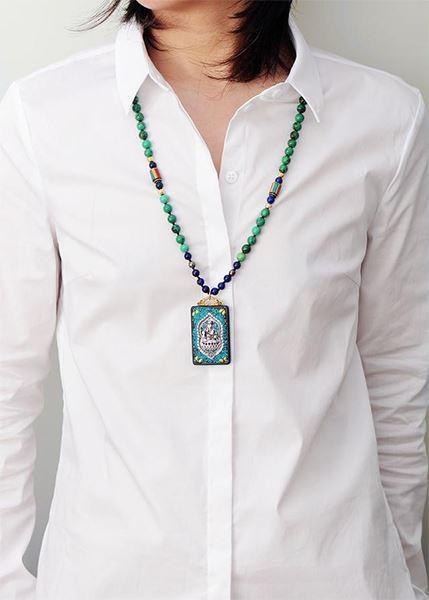 Collier Pendentif Éléphant Tibétain