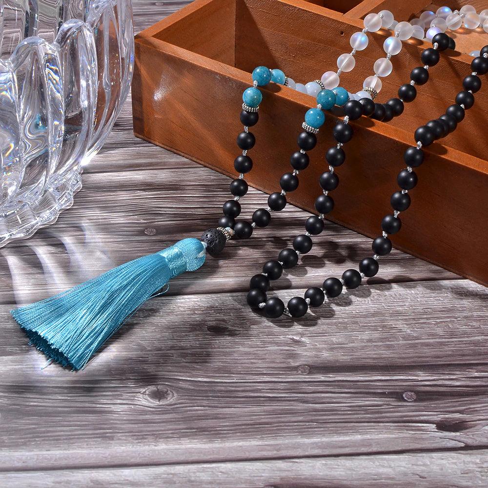 Collier Mala Traditionnel Rêves Bleutés