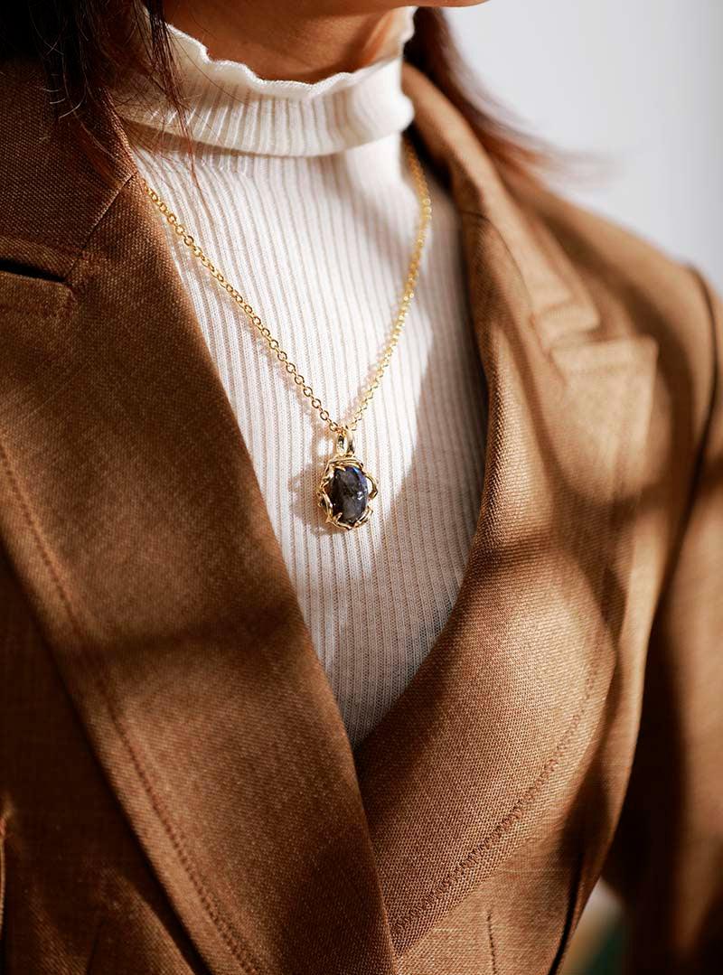 Collier Améthyste, Pierre de Lune et Labradorite