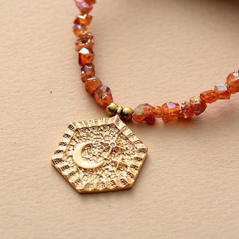 Collier Reine de la Jungle en Quartz et Jade