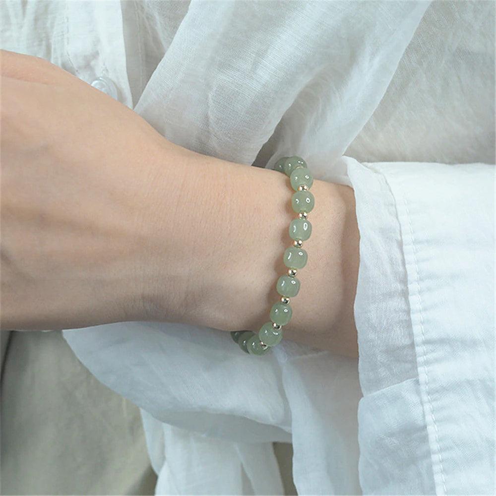 Bracelet Reflets Verts en Jade Hetian