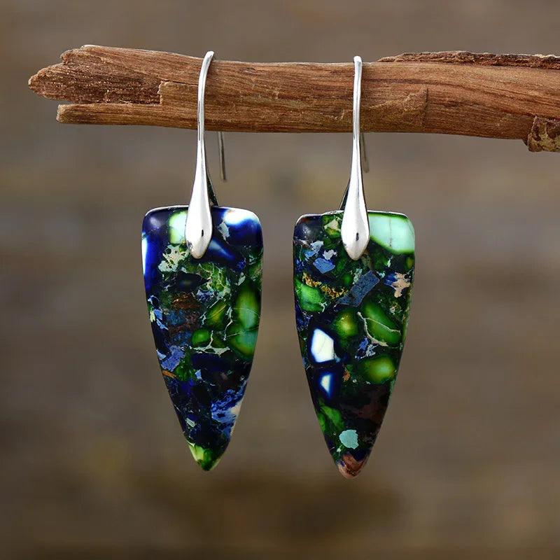 Boucles d'Oreilles Mystique Cascade en Jaspe