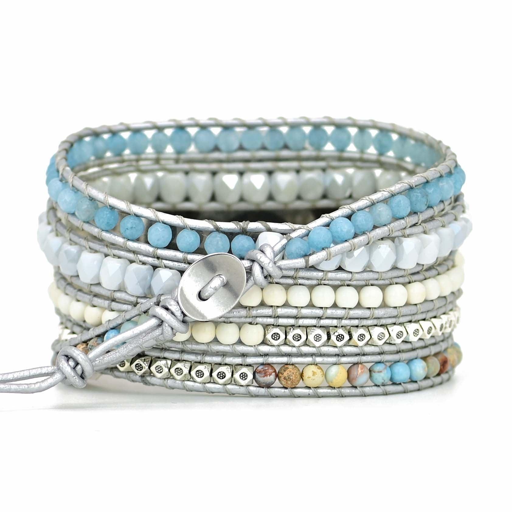 Bracelet pour Montre Connectée Samsung Harmonie en Argent, Agate et Jaspe