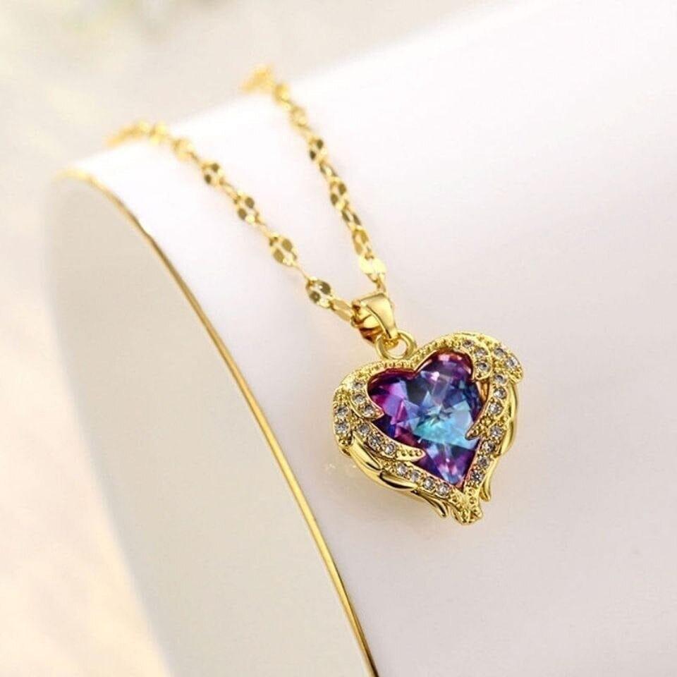 Collier Coeur Captivant en Cristal