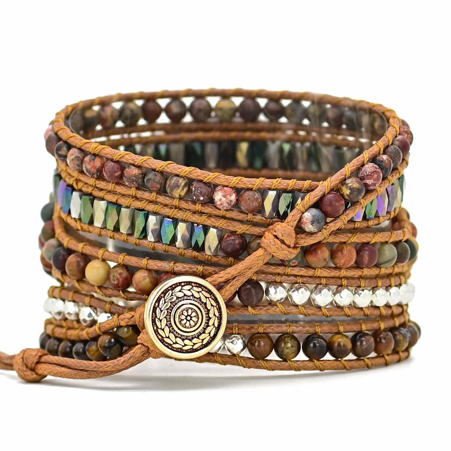 Bracelet pour Montre Connectée Samsung en Jaspe et Oeil de Tigre